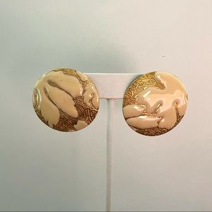 Vintage Round Metal Statement Earrings